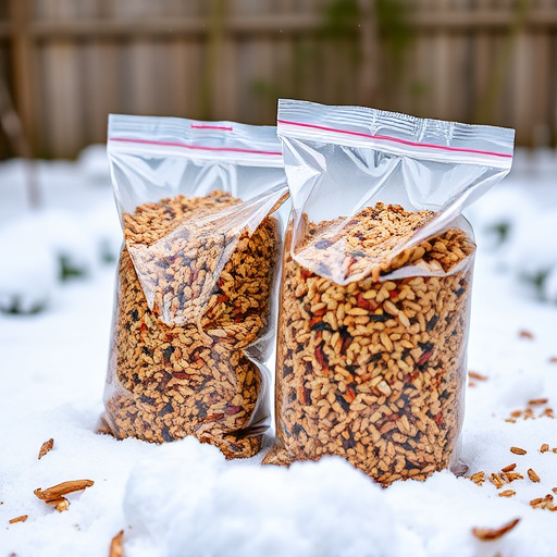 Bird seed bulk packaging outdoors