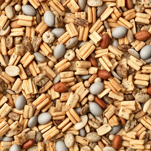 Bird seed pile with natural textures