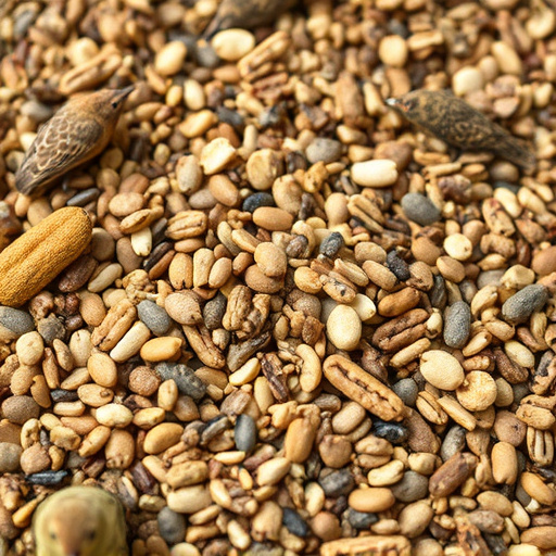 Bird seed pile with natural textures