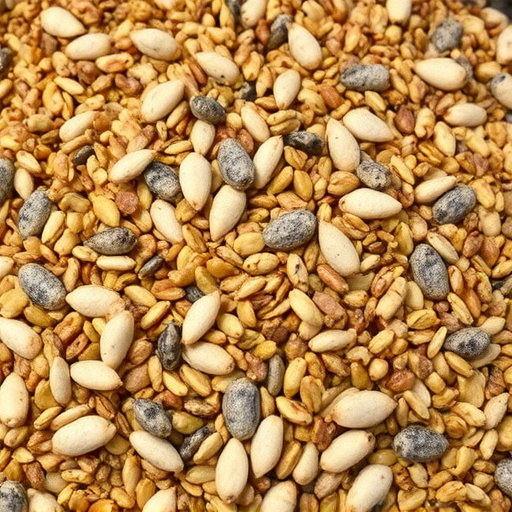 Bird seed pile with natural textures