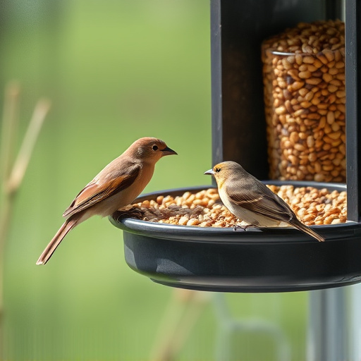 Birds enjoying seeds by window feeder