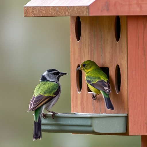 Birds pecking at restricted feeder ports