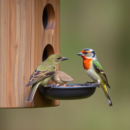 Birds pecking at restricted feeder ports
