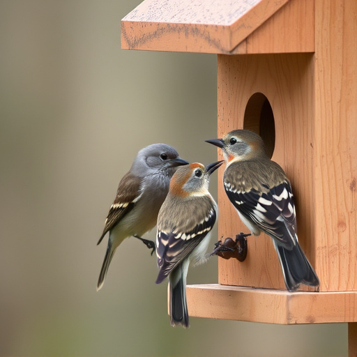 Birds pecking at restricted feeder ports