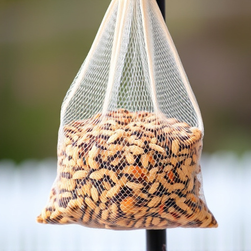 Birdseed mix in mesh feeder bag