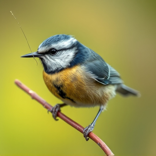 Blue tit holding seed in its beak