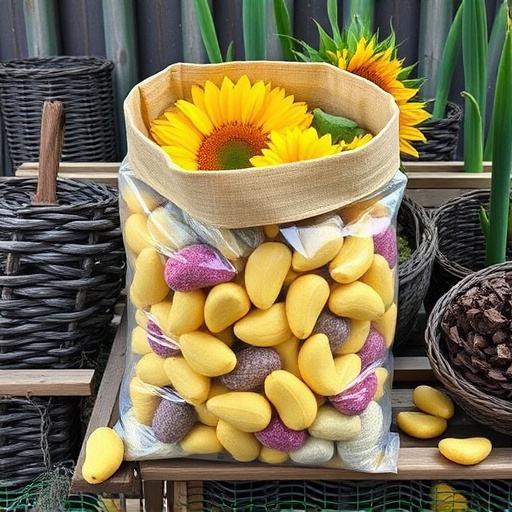 Bulk bag of sunflower hearts outdoors