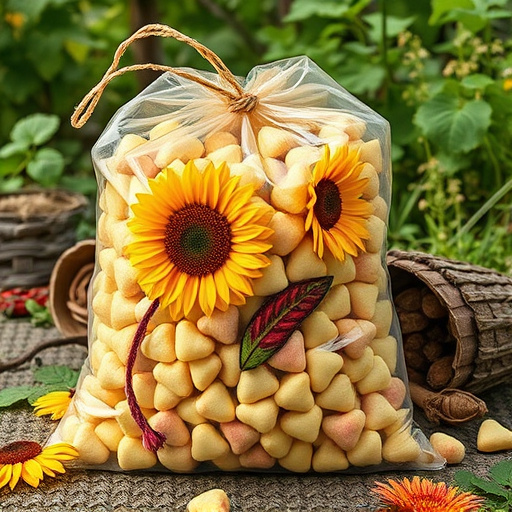 Bulk bag of sunflower hearts outdoors
