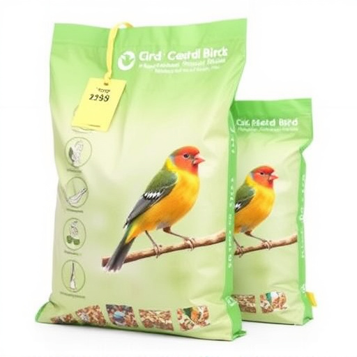 Bulk bird feed bags with price tags