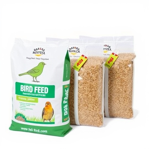 Bulk bird feed bags with price tags