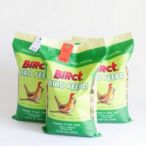 Bulk bird feed bags with price tags