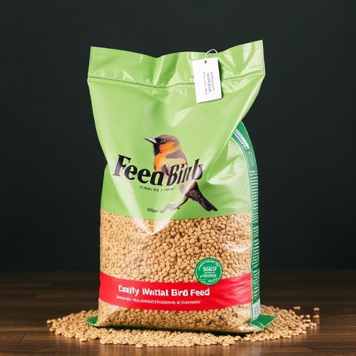 Bulk bird feed bags with price tags