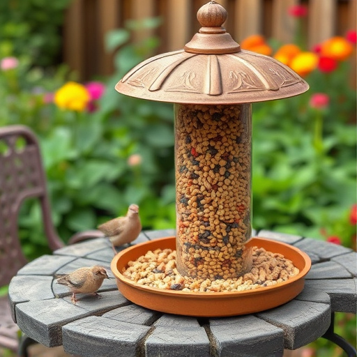 Bulk bird feed on garden table