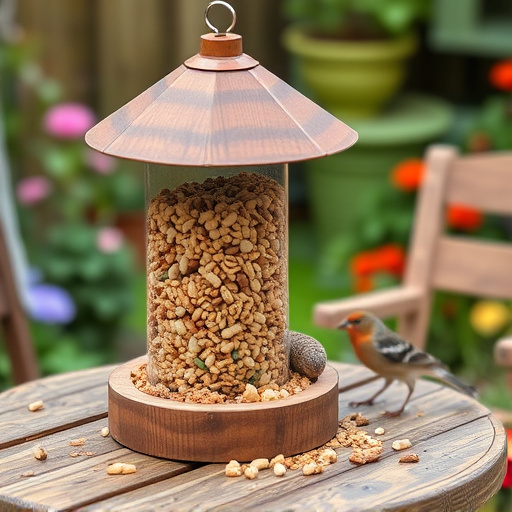 Bulk bird feed on garden table