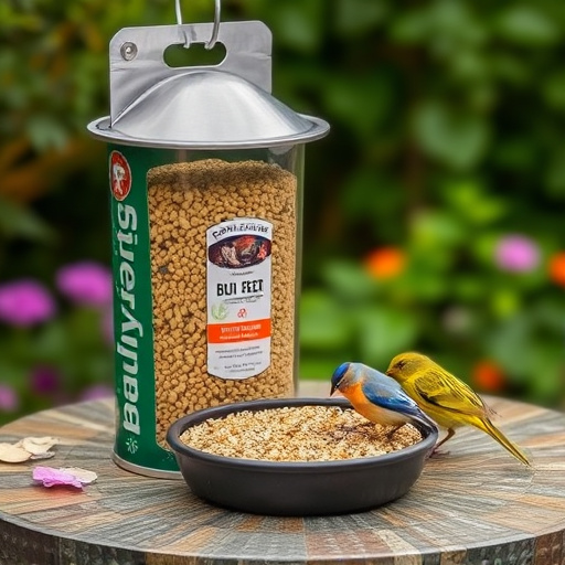 Bulk bird feed on garden table