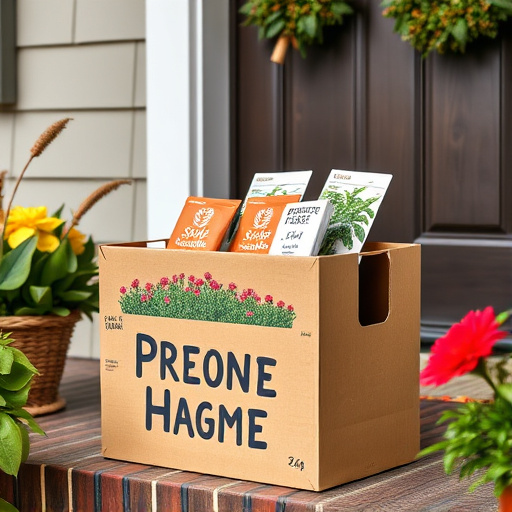 Bulk seed delivery box on doorstep
