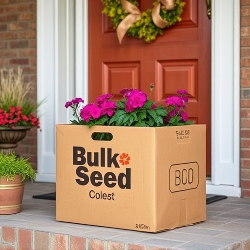 Bulk seed delivery box on doorstep