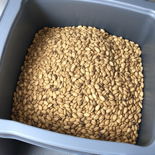 Bulk seed stored in reusable container