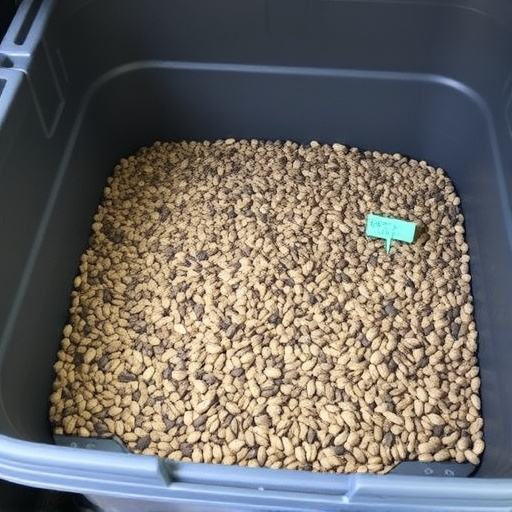 Bulk seed stored in reusable container