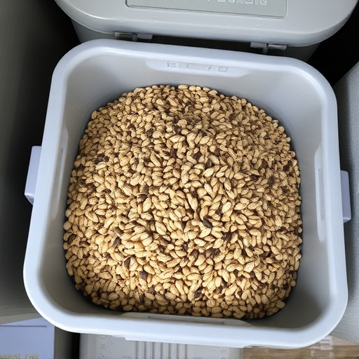 Bulk seed stored in reusable container