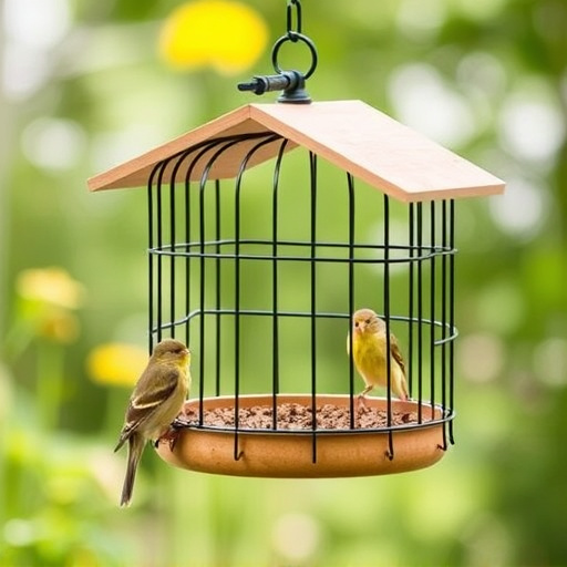 Cage feeder designed for small birds