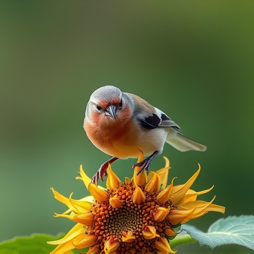 Chaffinch feeding on sunflower hearts