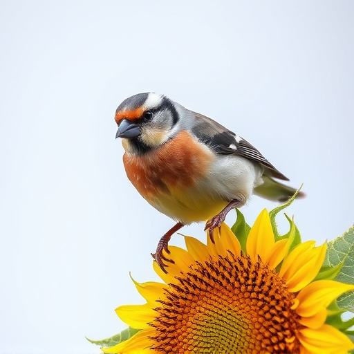 Chaffinch feeding on sunflower hearts