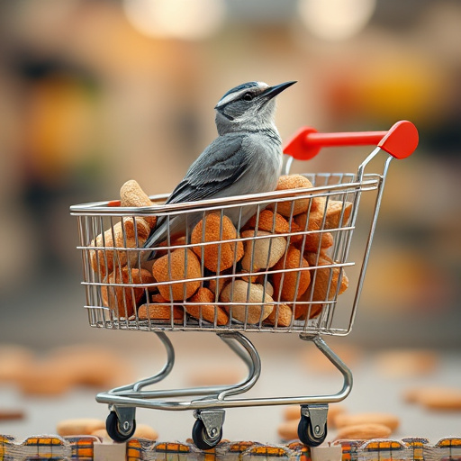 Checkout cart filled with bird