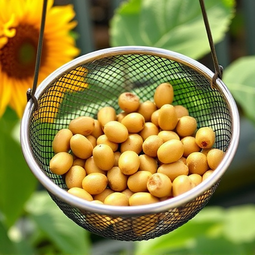 Clean sunflower hearts in metal mesh feeder