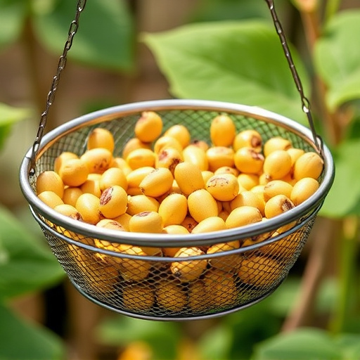 Clean sunflower hearts in metal mesh feeder