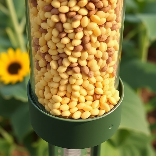 Clean sunflower hearts in seed dispenser