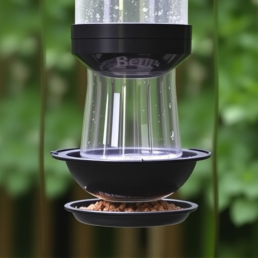 Clever baffle installed above hanging feeder