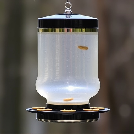 Clever baffle installed above hanging feeder