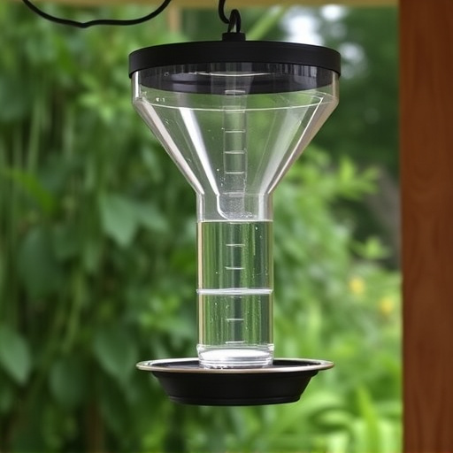 Clever baffle installed above hanging feeder
