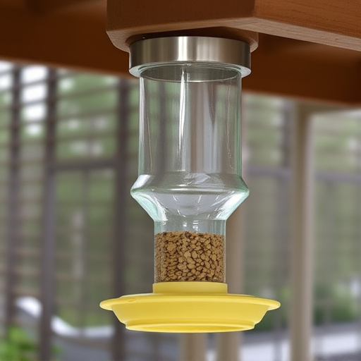Clever baffle installed above hanging feeder