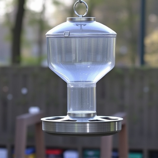 Clever baffle installed above hanging feeder