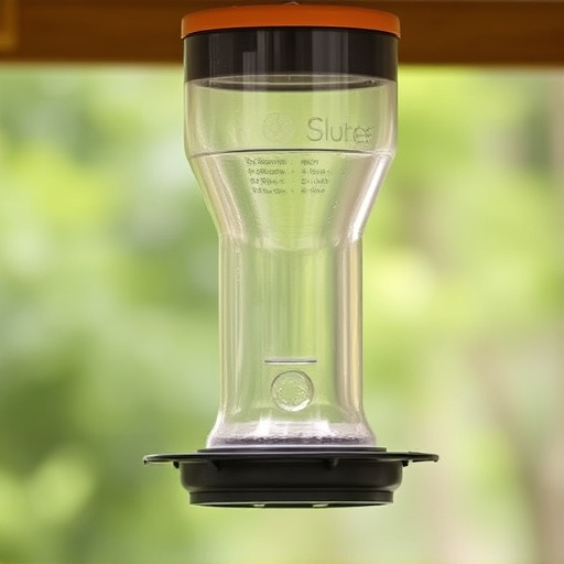 Clever baffle installed above hanging feeder