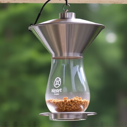 Clever baffle installed above hanging feeder