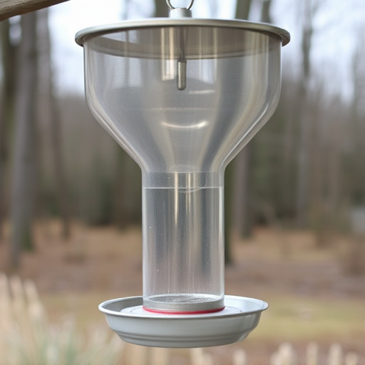 Clever baffle installed above hanging feeder