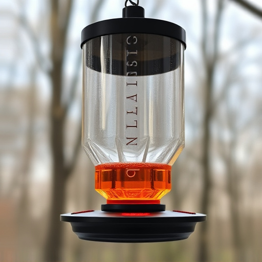 Clever baffle installed above hanging feeder
