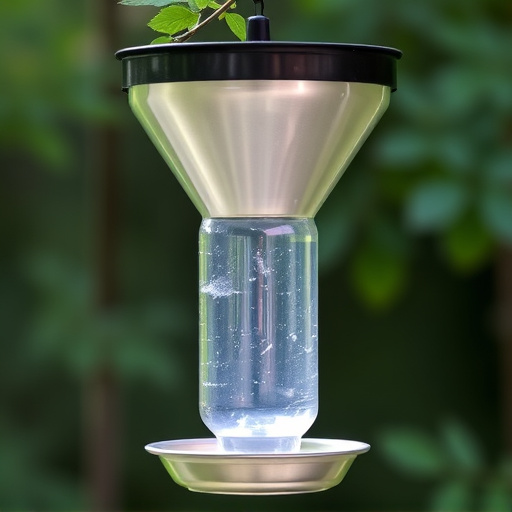 Clever baffle installed above hanging feeder
