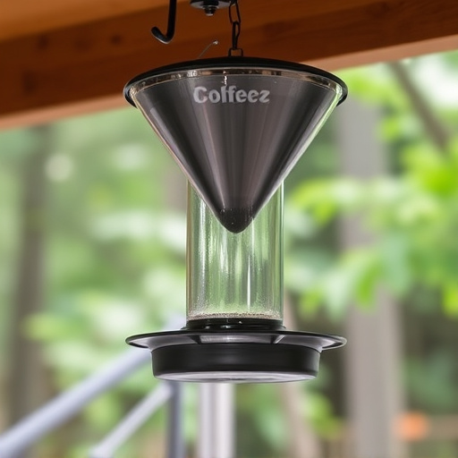 Clever baffle installed above hanging feeder