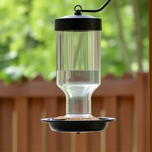 Clever baffle installed above hanging feeder