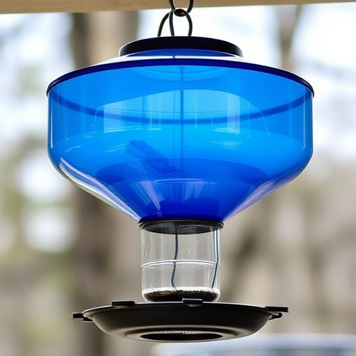 Clever baffle installed above hanging feeder