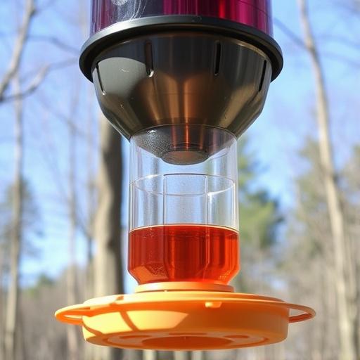 Clever baffle installed above hanging feeder