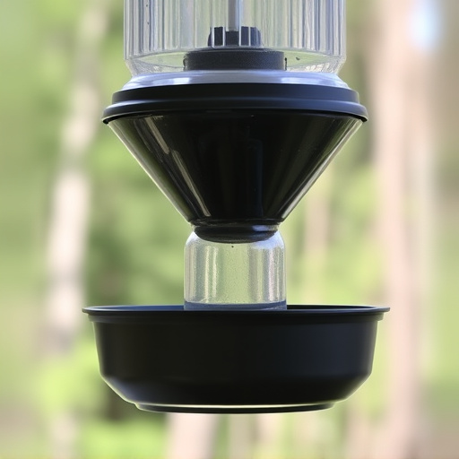 Clever baffle installed above hanging feeder