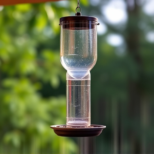 Clever baffle installed above hanging feeder