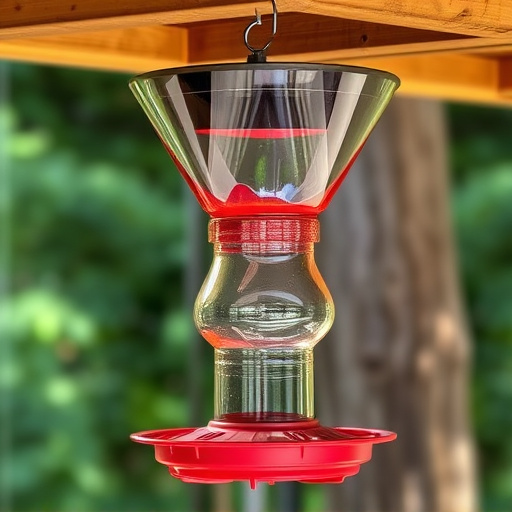 Clever baffle installed above hanging feeder