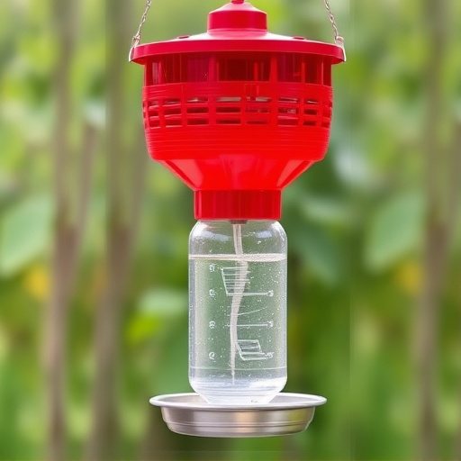 Clever baffle installed above hanging feeder