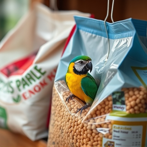 Close-up of affordable bird food bags